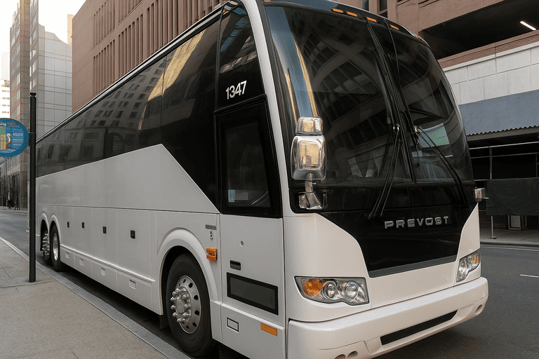 a West Covina Coach Bus Service coach bus