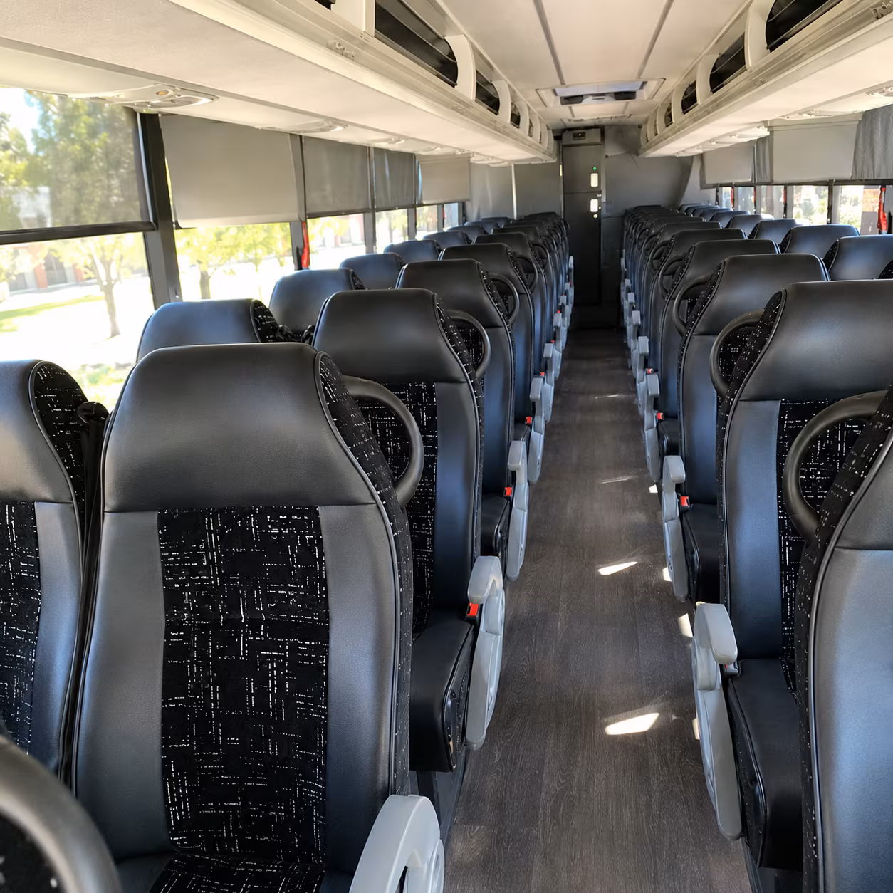 west covina 56 passenger charter bus inside
